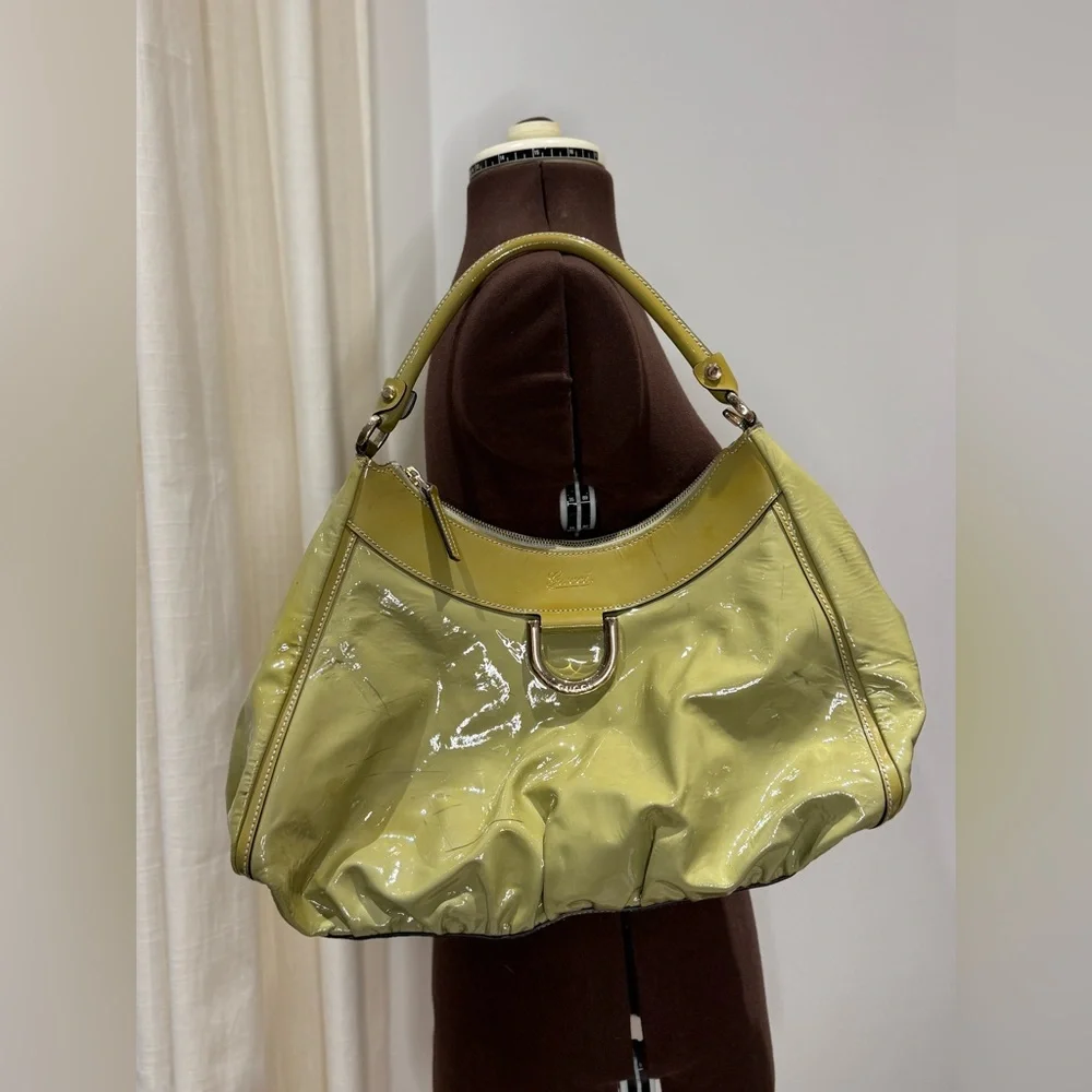 Gucci Abbey D-Ring Patent Leather Hobo Bag - Picture 1 of 16